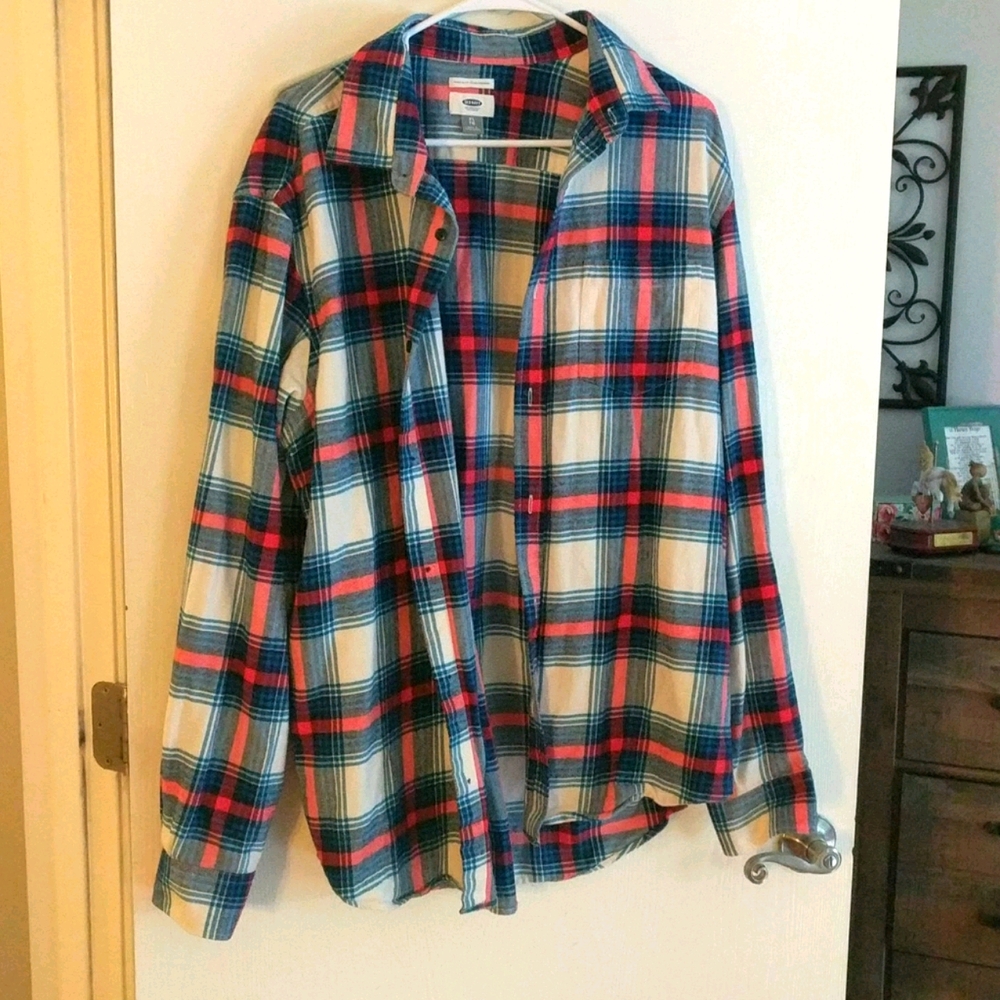Mens plaid button up flannel